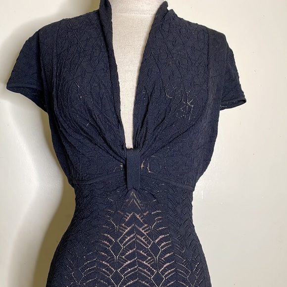Catherine Malandrino pointelle  Black dress Medium - Picture 7 of 16